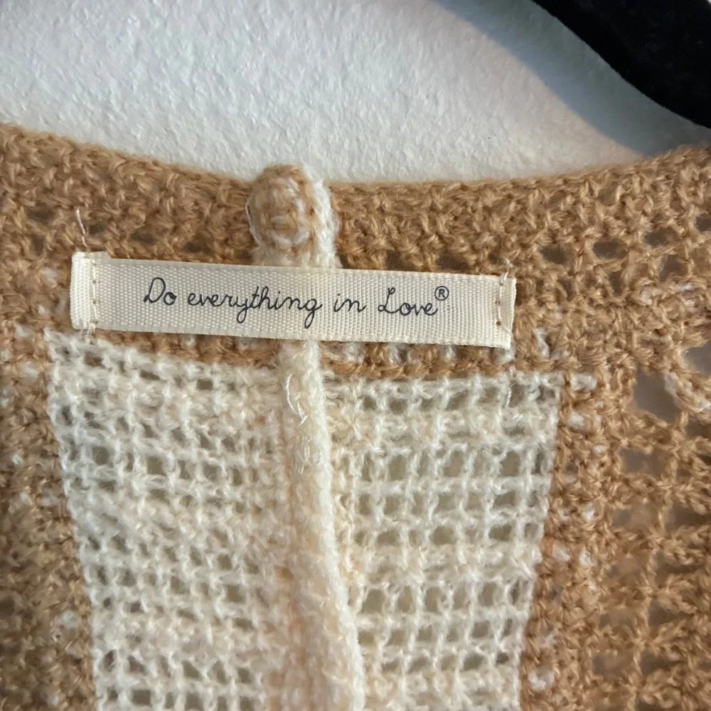 Do Everything Love Crochet Kimono Cardigan Patchwork Boho Duster Coastal Granny